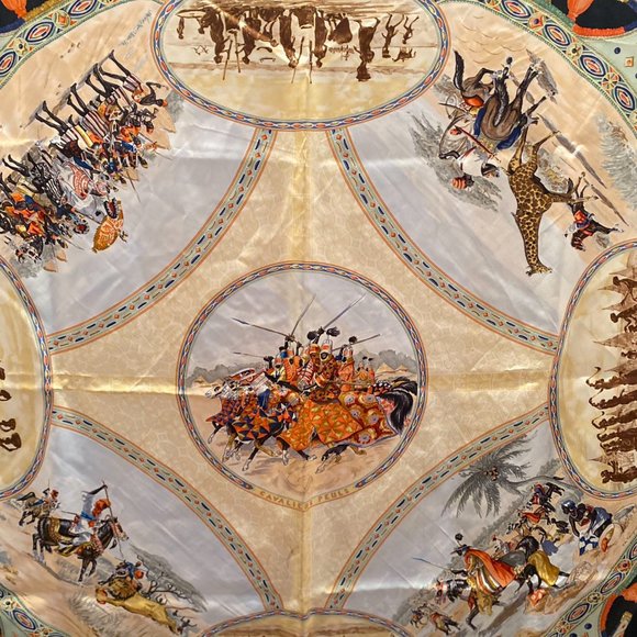 Hermes Hermès Jean de Fougerolle Cavaliers Silk Scarf - Picture 3 of 10